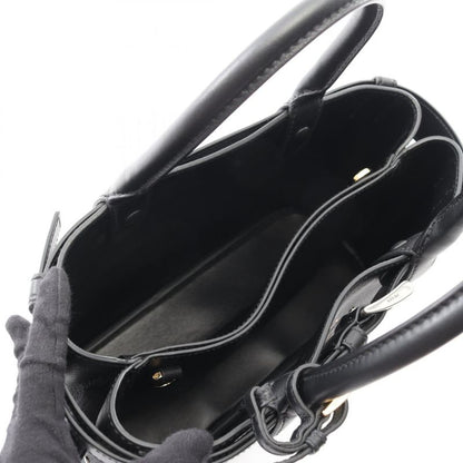 PRADA Tote Bag SOFT Grain VITE Buckle 1ba434 Black Leather Buckle Small With
