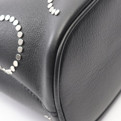 PRADA Tote Bag SOFT Grain VITE Buckle 1ba434 Black Leather Buckle Small With