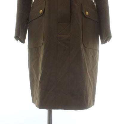 CHANEL 96A Vintage Box Dress Wool Silk Long Sleeve Long Hiyo Button Coco Mark
