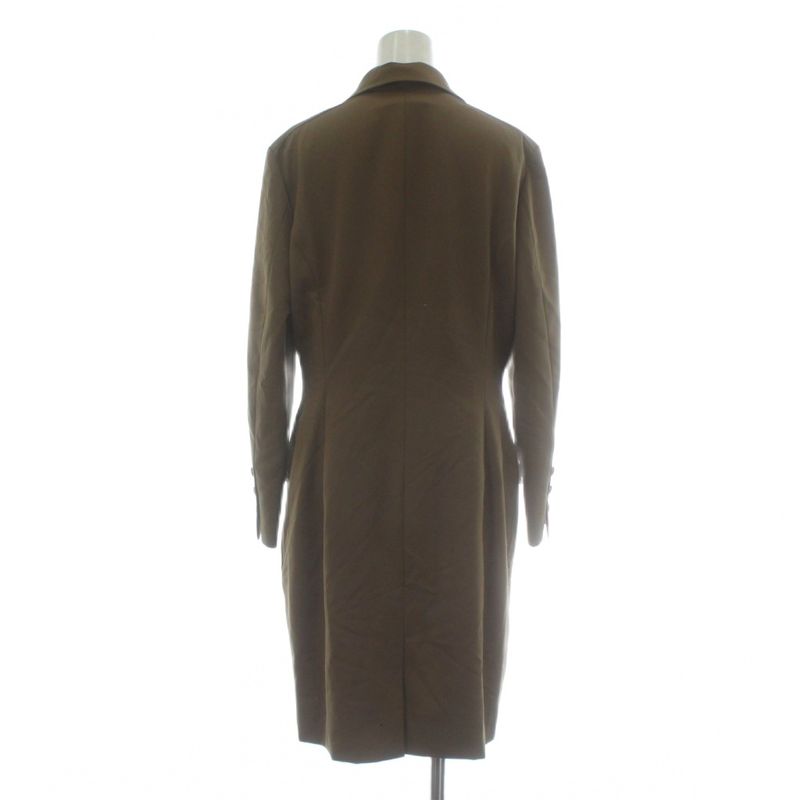 CHANEL 96A Vintage Box Dress Wool Silk Long Sleeve Long Hiyo Button Coco Mark