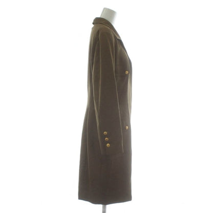 CHANEL 96A Vintage Box Dress Wool Silk Long Sleeve Long Hiyo Button Coco Mark