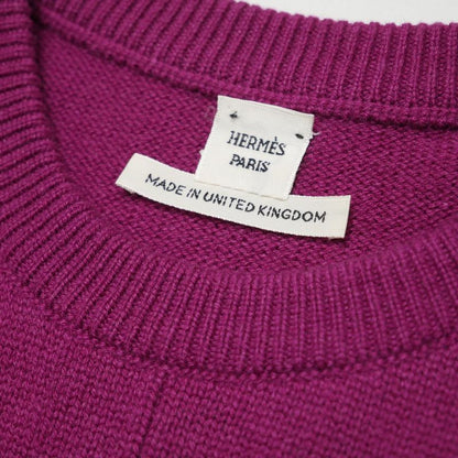 Hermes Dress 34 All Cashmere Short Sleeve Knit Logo Anemone