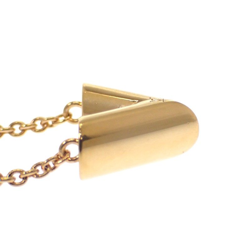 Louis Vuitton Essential V M00857 Necklace Metal Gold Ladies Logo Classic [AB