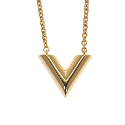 Louis Vuitton Essential V M00857 Necklace Metal Gold Ladies Logo Classic [AB