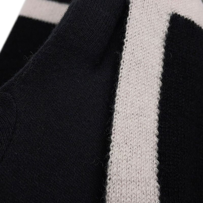 Chanel Scarf CC Logo Cashmere Shawl Black White Black White Pink