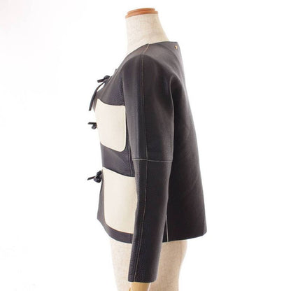 Louis Vuitton No-color-leather Jacket Navy-×white [authenticated