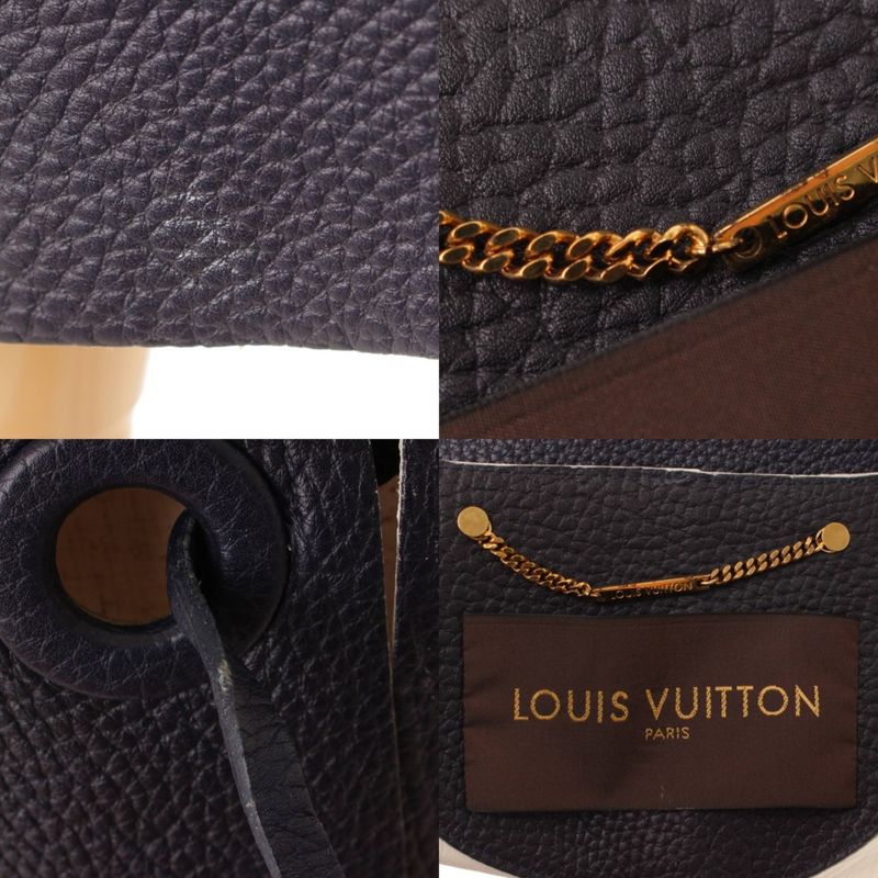 Louis Vuitton No-color-leather Jacket Navy-×white [authenticated
