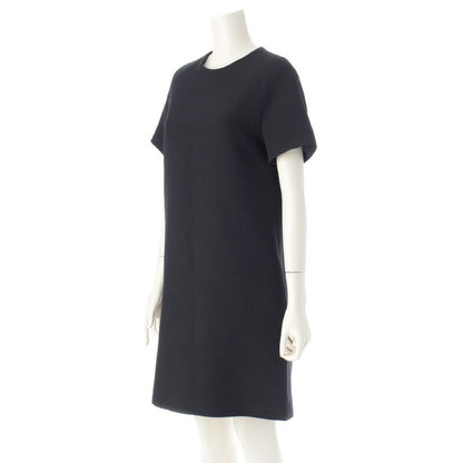 Christian DIOR 24SS Silk Bee Embroidery Short Sleeve Straight One Piece Dress