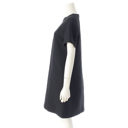 Christian DIOR 24SS Silk Bee Embroidery Short Sleeve Straight One Piece Dress