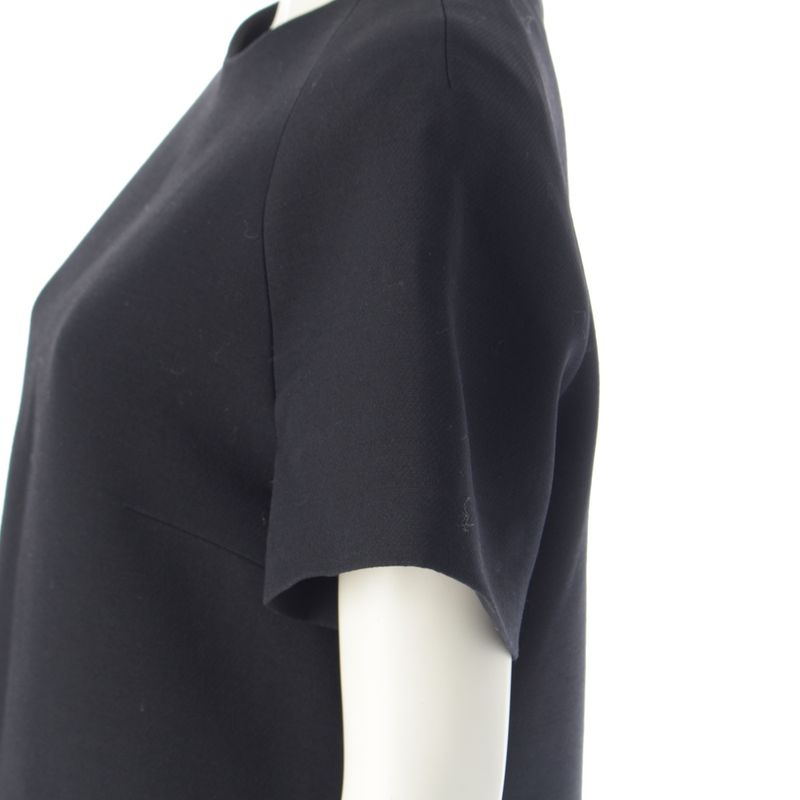 Christian DIOR 24SS Silk Bee Embroidery Short Sleeve Straight One Piece Dress