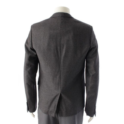 DIOR 09AW Eddy Period Wool 2B Single Tailored Jacket Blue Leather Outerwear
