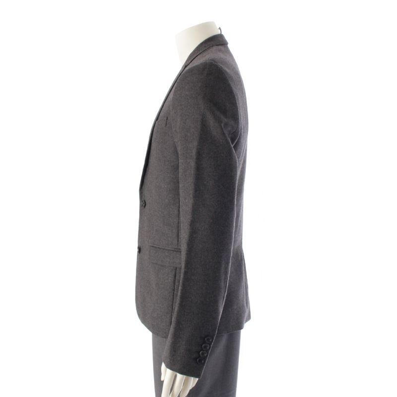 DIOR 09AW Eddy Period Wool 2B Single Tailored Jacket Blue Leather Outerwear