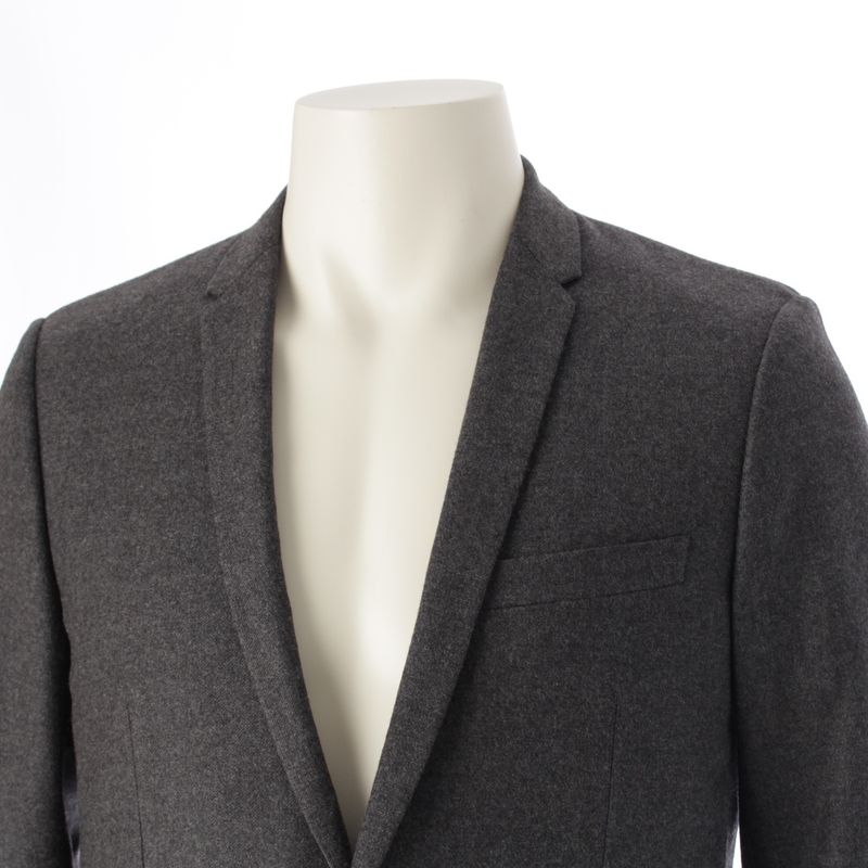 DIOR 09AW Eddy Period Wool 2B Single Tailored Jacket Blue Leather Outerwear