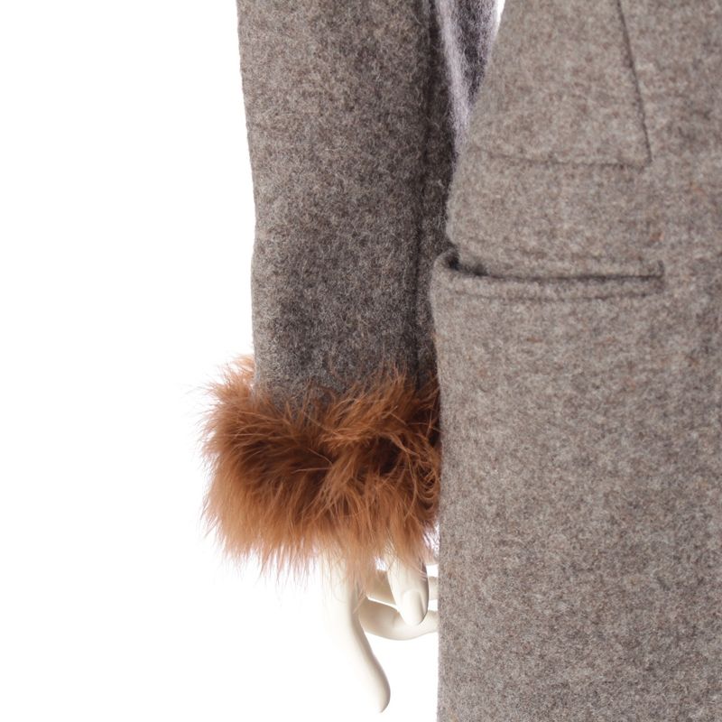 CHANEL 97A Wool Long Coat Outerwear P09457 Gray 38