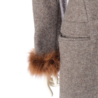 CHANEL 97A Wool Long Coat Outerwear P09457 Gray 38
