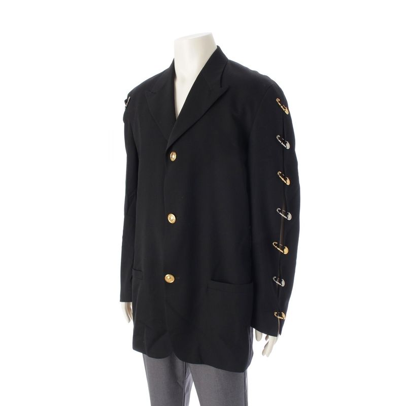 VERSACE 1994ss Medusa Safety Pin Wool Jacket Suit Black 50