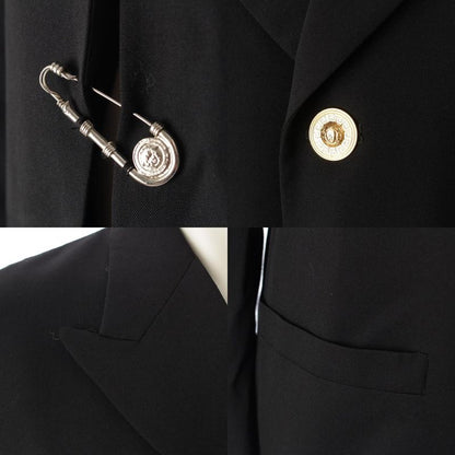 VERSACE 1994ss Medusa Safety Pin Wool Jacket Suit Black 50