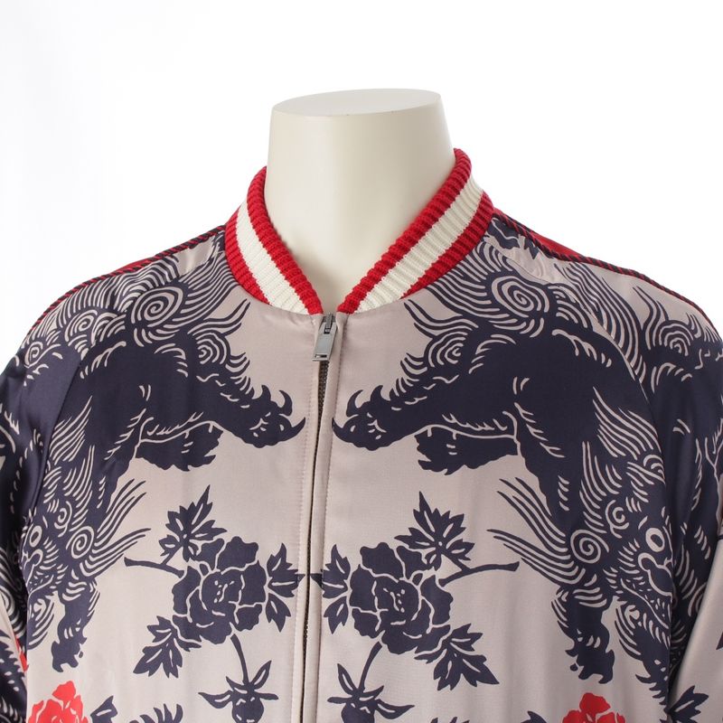 GUCCI 16 Year Katakana Logo Sukajan Blouson Jacket 460820 Red 48