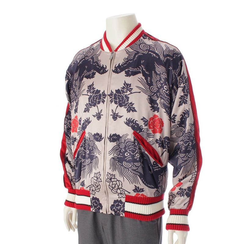 GUCCI 16 Year Katakana Logo Sukajan Blouson Jacket 460820 Red 48