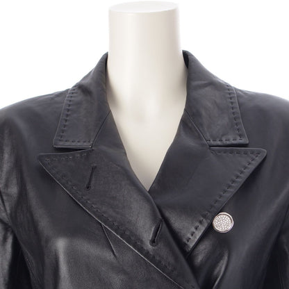 Louis Vuitton 22 SS Leather Long Coat Outerwear NJ4 Fmlc97 Black 34