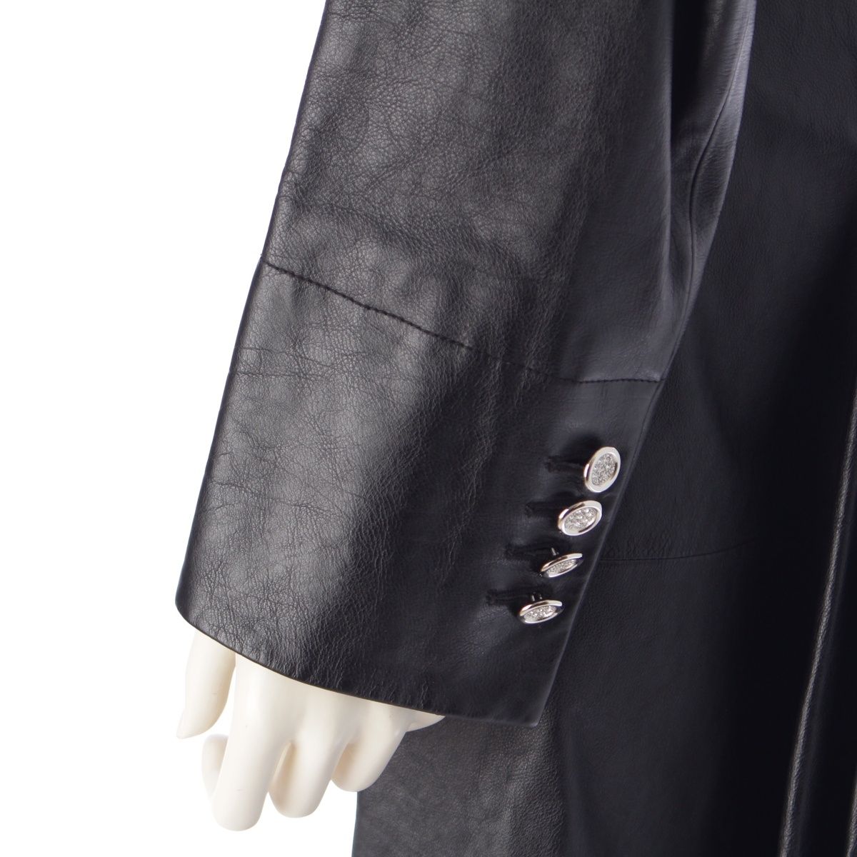 Louis Vuitton 22 SS Leather Long Coat Outerwear NJ4 Fmlc97 Black 34