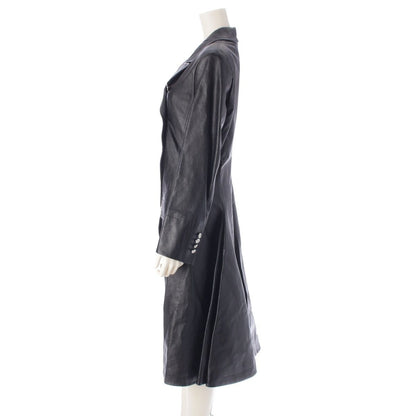 Louis Vuitton 22 SS Leather Long Coat Outerwear NJ4 Fmlc97 Black 34