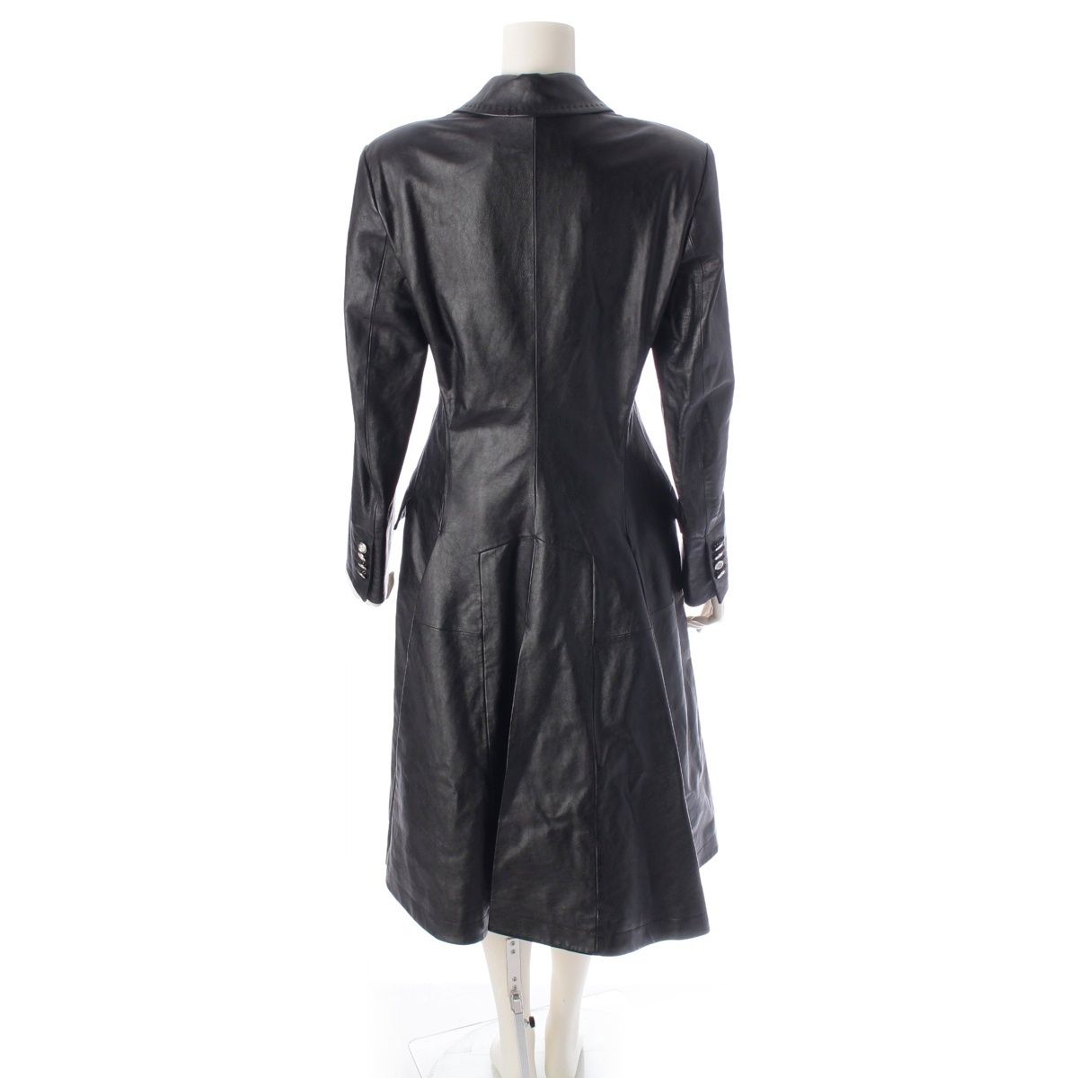 Louis Vuitton 22 SS Leather Long Coat Outerwear NJ4 Fmlc97 Black 34