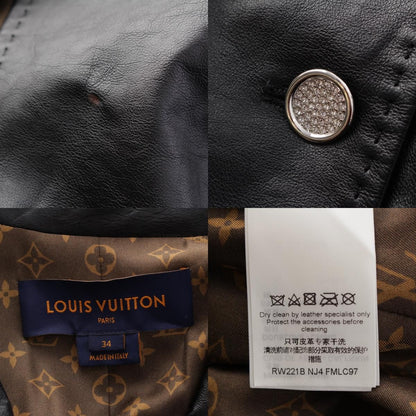 Louis Vuitton 22 SS Leather Long Coat Outerwear NJ4 Fmlc97 Black 34