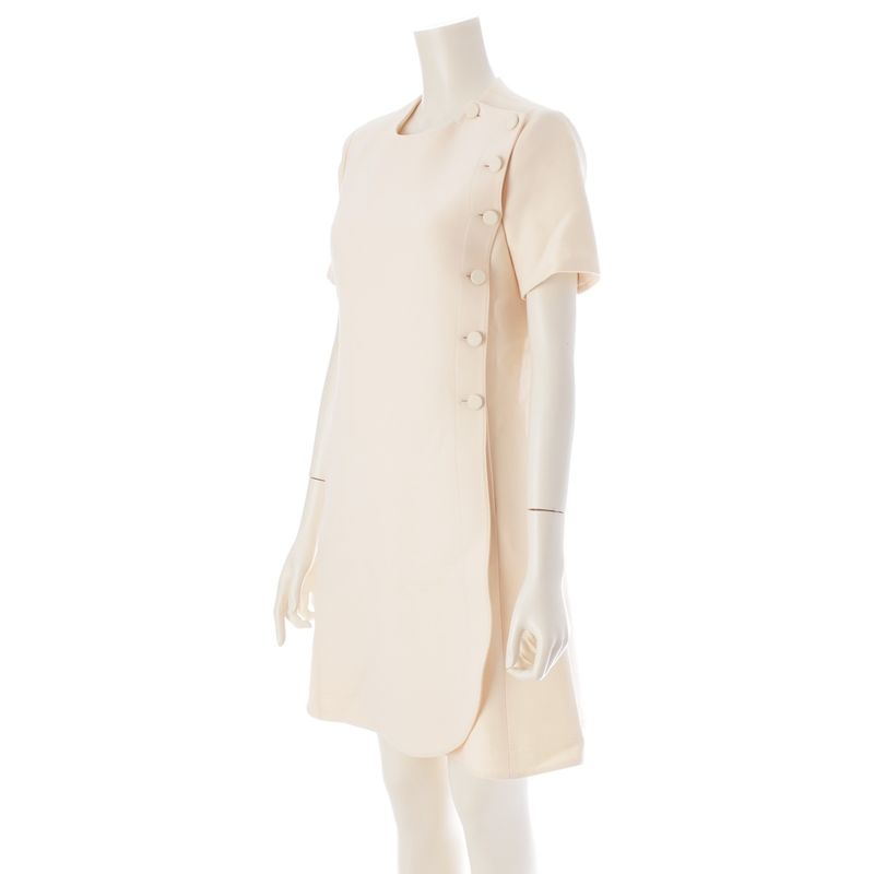 DIOR Wool X Silk Short Sleeve Dress 7e21632a1166 Ivory - 38