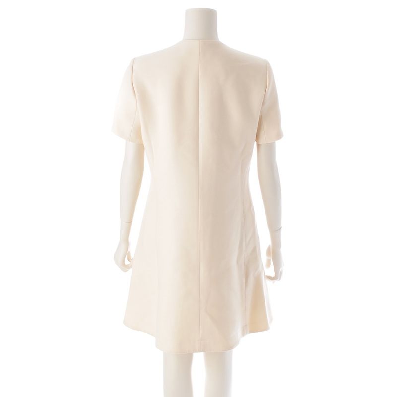 DIOR Wool X Silk Short Sleeve Dress 7e21632a1166 Ivory - 38