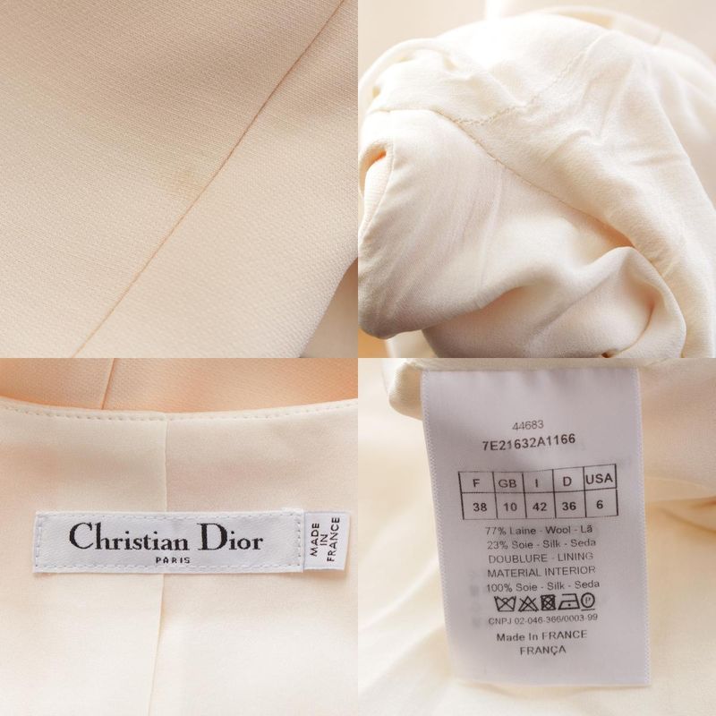 DIOR Wool X Silk Short Sleeve Dress 7e21632a1166 Ivory - 38