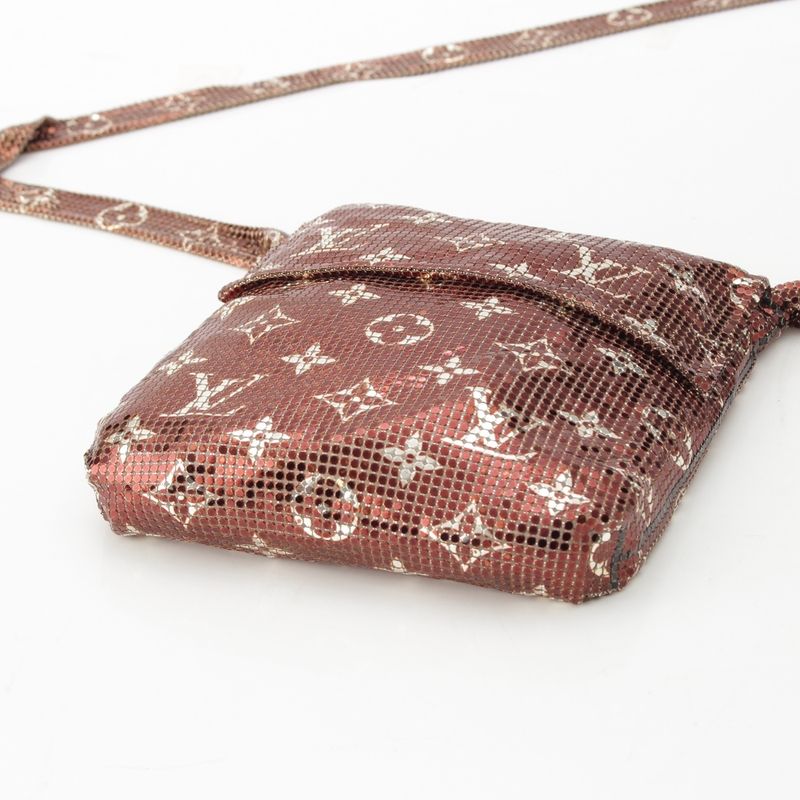 Louis Vuitton Sequin Monogram Mesh Francis Metal Shoulder Bag M92288 Brown