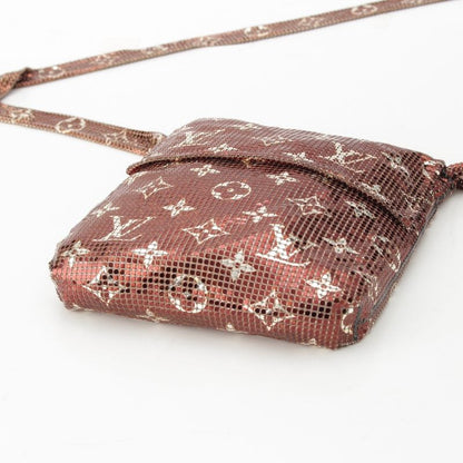 Louis Vuitton Sequin Monogram Mesh Francis Metal Shoulder Bag M92288 Brown