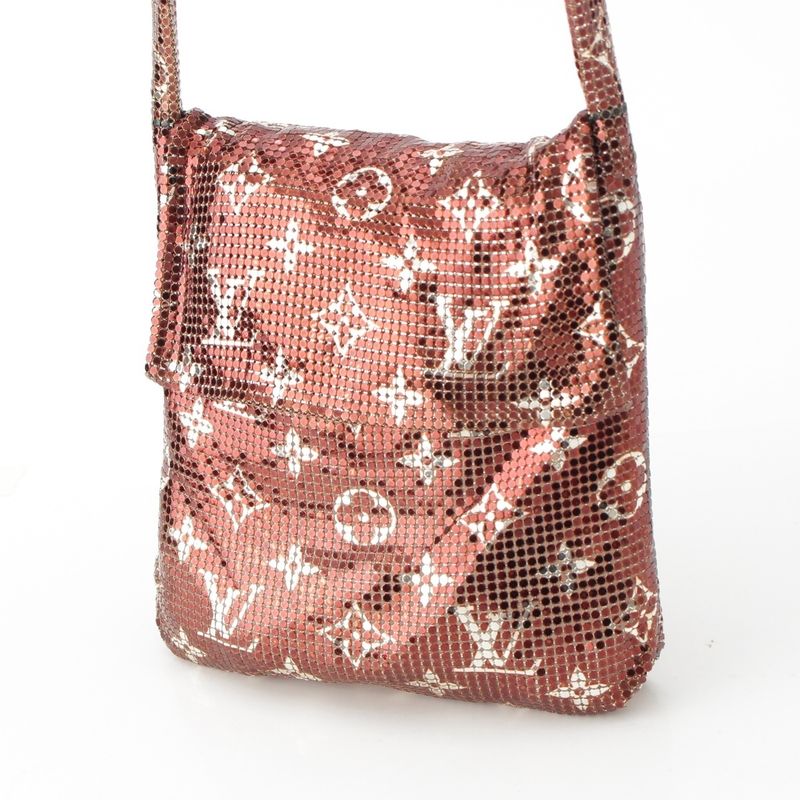 Louis Vuitton Sequin Monogram Mesh Francis Metal Shoulder Bag M92288 Brown