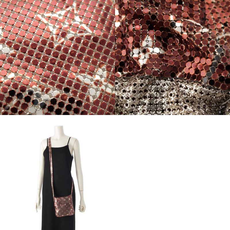 Louis Vuitton Sequin Monogram Mesh Francis Metal Shoulder Bag M92288 Brown