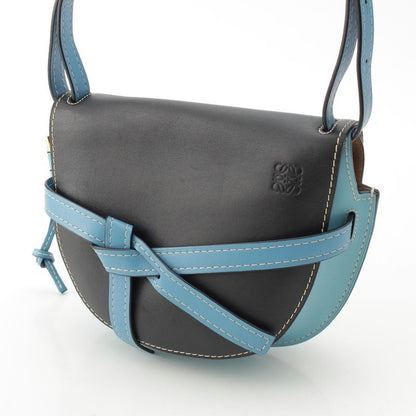 LOEWE Leather Gate Dual Small Anagram Shoulder Bag 321.54t20 Blue-×black