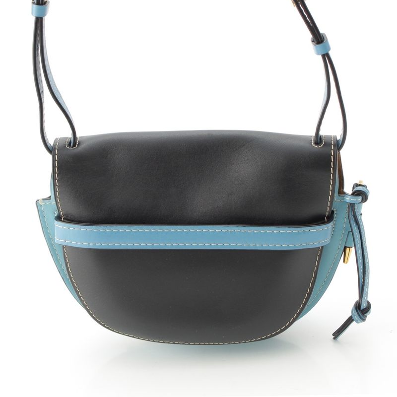 LOEWE Leather Gate Dual Small Anagram Shoulder Bag 321.54t20 Blue-×black