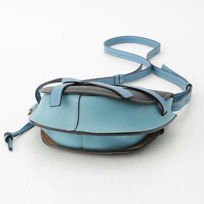 LOEWE Leather Gate Dual Small Anagram Shoulder Bag 321.54t20 Blue-×black