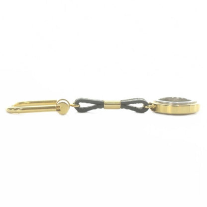 GUCCI Old GUCCI Key Ring Key Holder Leather Interlocking Gold Color Silver