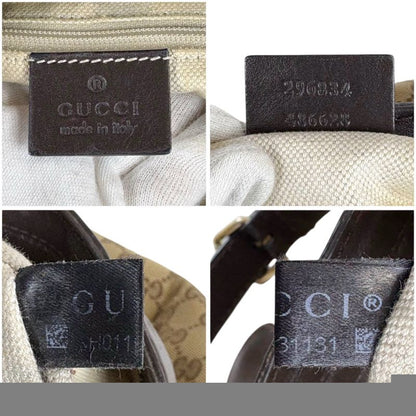 GUCCI Ski Line Shoulder Bag GG Canvas Brown 296834