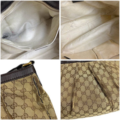 GUCCI Ski Line Shoulder Bag GG Canvas Brown 296834