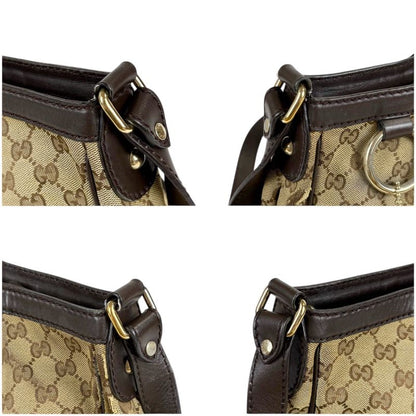 GUCCI Ski Line Shoulder Bag GG Canvas Brown 296834