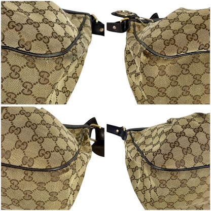 GUCCI Ski Line Shoulder Bag GG Canvas Brown 296834