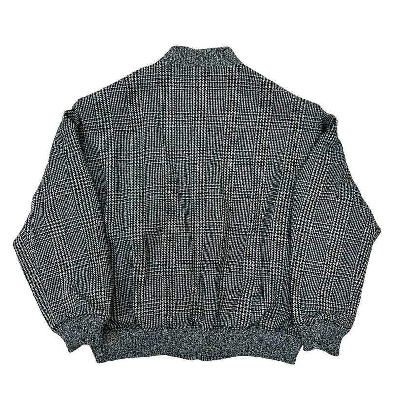 Christian Dior Houndstooth Pattern Wool Nylon Zip Up Blouson Jacket Jumper