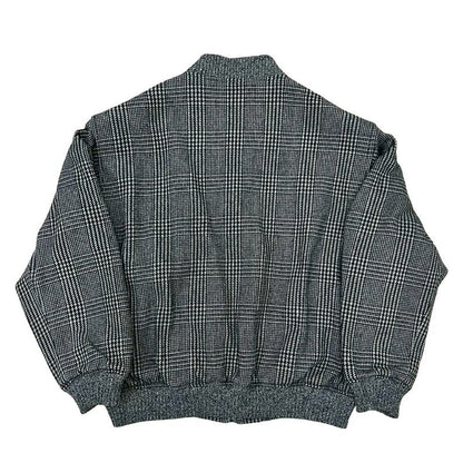 Christian Dior Houndstooth Pattern Wool Nylon Zip Up Blouson Jacket Jumper