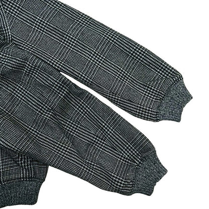 Christian Dior Houndstooth Pattern Wool Nylon Zip Up Blouson Jacket Jumper
