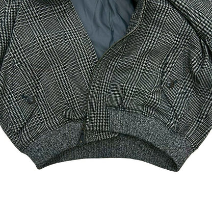 Christian Dior Houndstooth Pattern Wool Nylon Zip Up Blouson Jacket Jumper