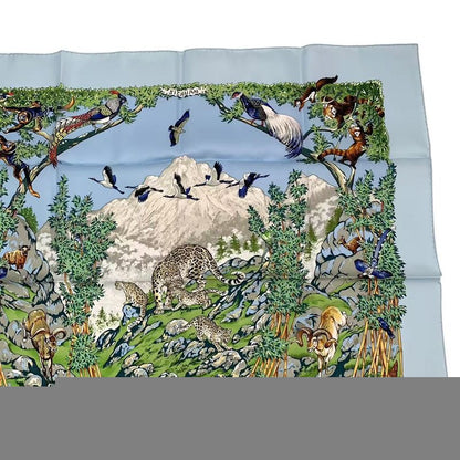 HERMES Scarf Carre 90 Silk Sichuan Blue - Box Included