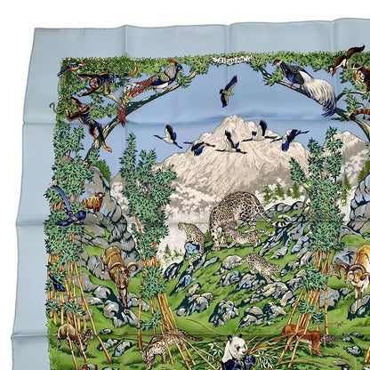 HERMES Scarf Carre 90 Silk Sichuan Blue - Box Included