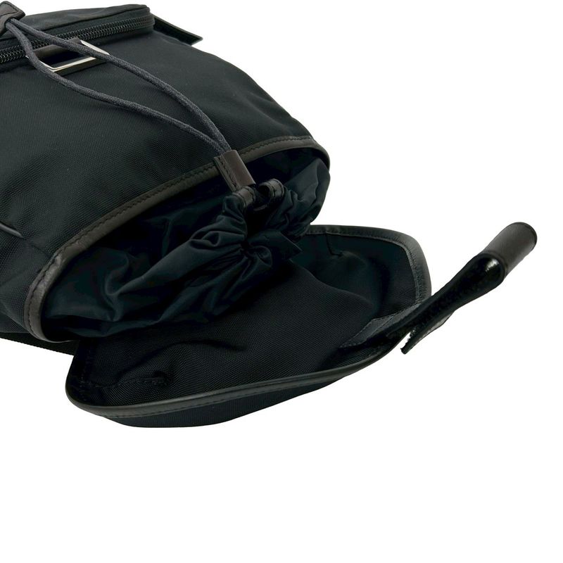 GUCCI Logo Nylon Cuff Leather Genuine Leather Mini Rucksack Sac Backpack
